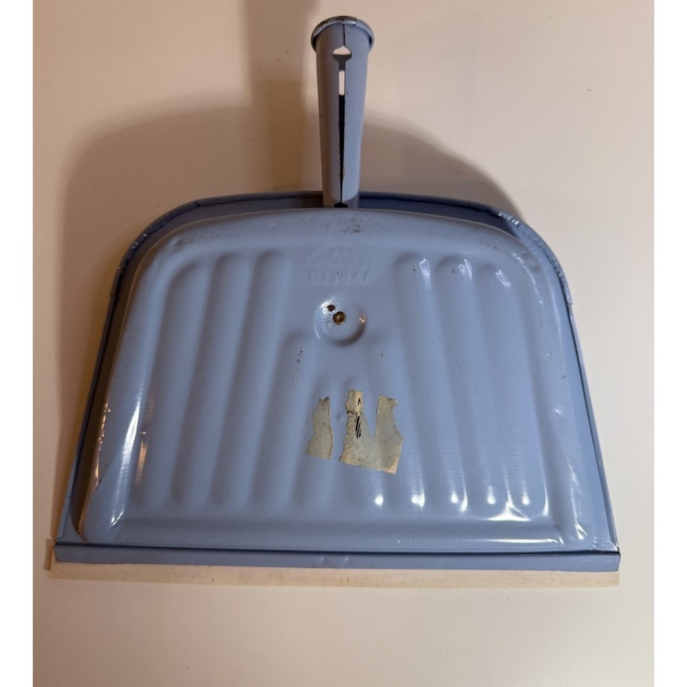 VTG JV Reed Metal Dustpan Blue White Floral Daisy Louisville KY Cottagecore - Picture 2 of 3